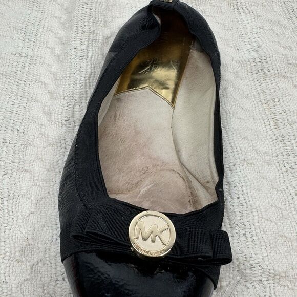 MICHAEL KORS Black Leather Mary Janes Shoes Ballet Flats Slip On Size 6.5 M - Picture 15 of 16